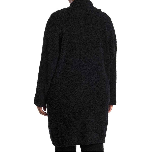 RDI shawl collar fuzzy black cardigan, size small - Picture 2 of 6